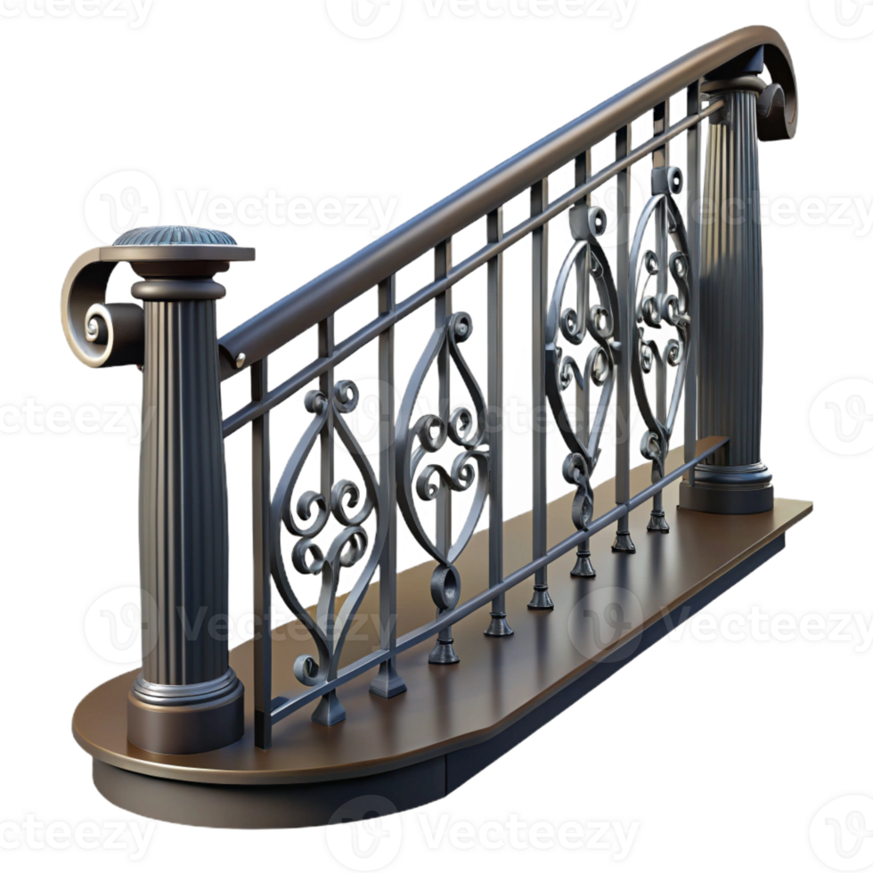 beautiful traditional Balustrade, wrought iron, high quality png