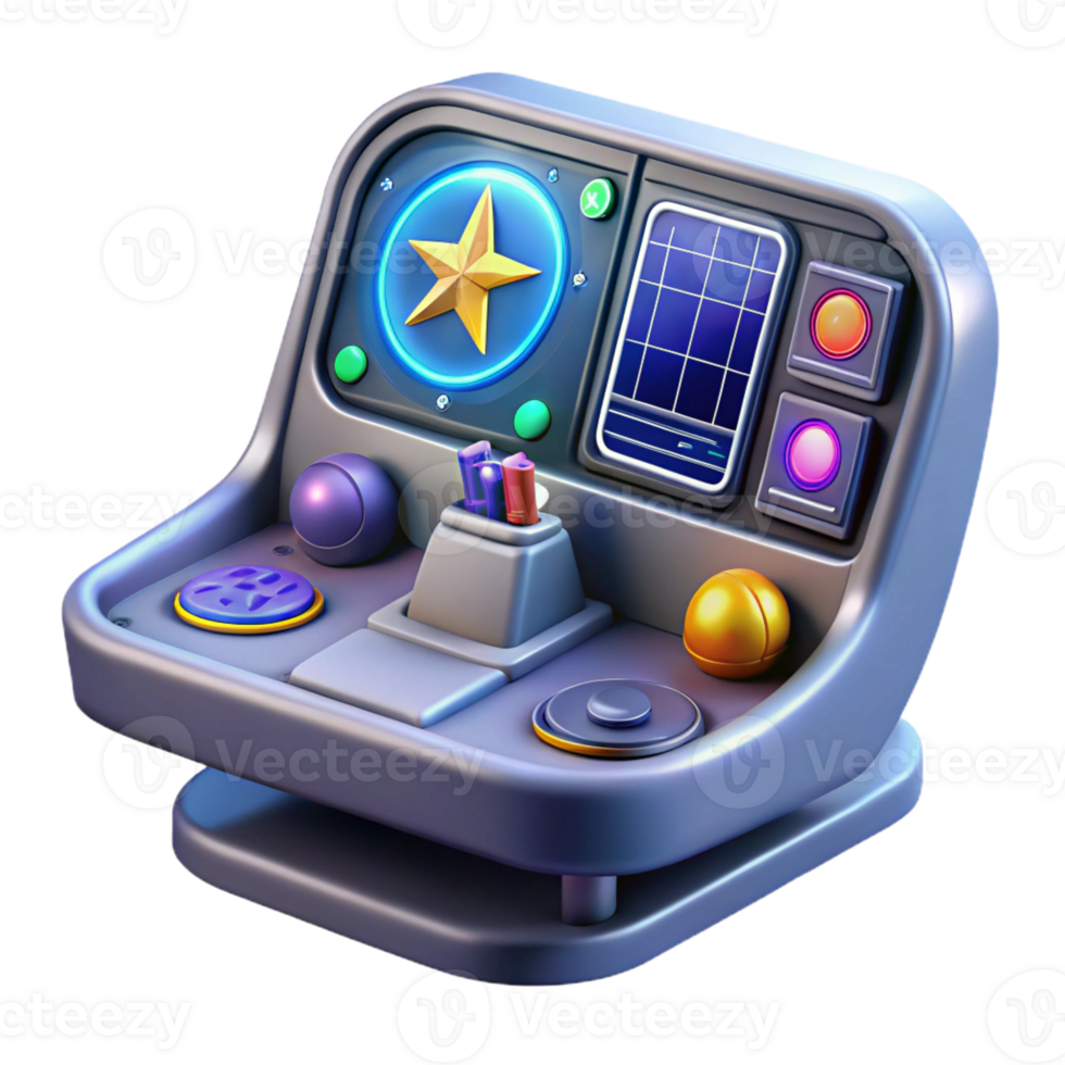 elegant creative Spaceship navigation console, holographic star chart, control panel genuine png