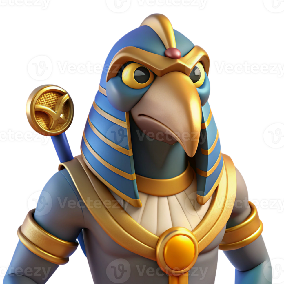 magnificent artistic Horus, Egyptian god of the sky, falcon-headed, high resolution png