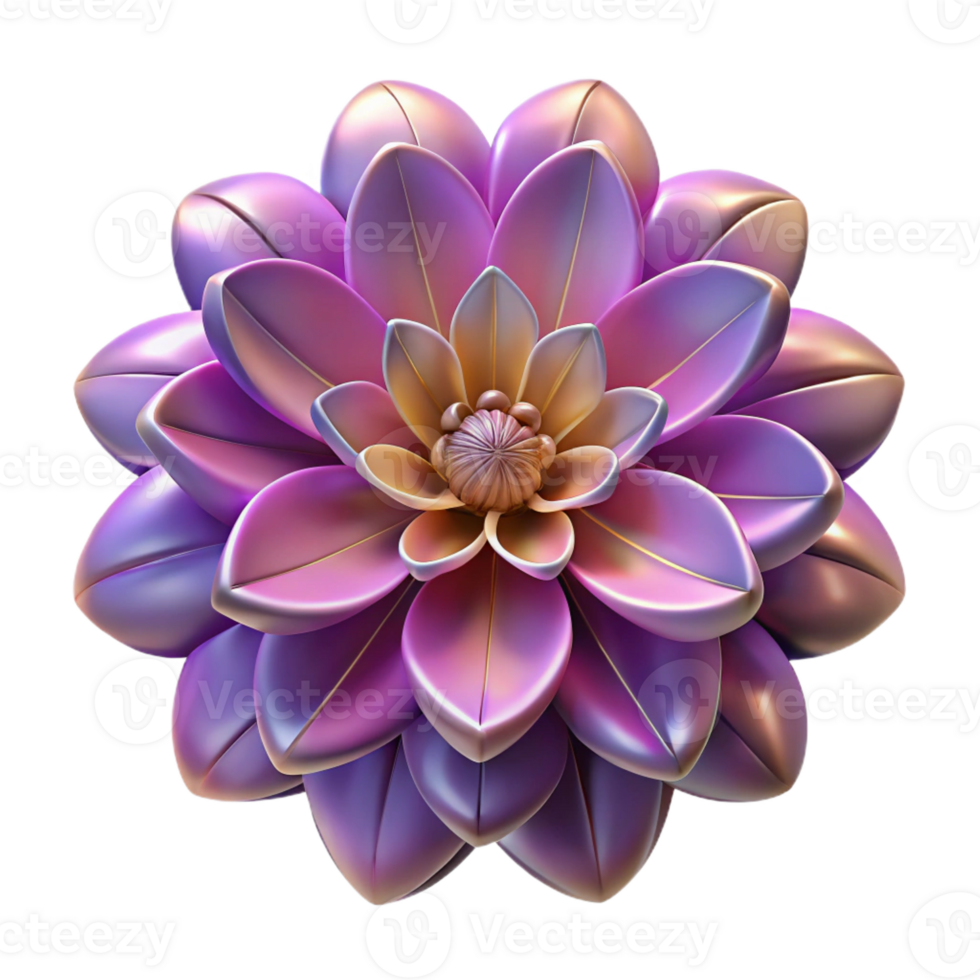 dramatic artistic A single, blooming flower made of fractal patterns 4K png