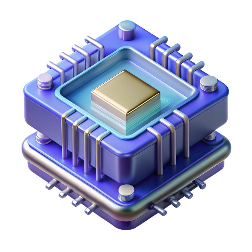 stunning abstract Quantum computer processor with complex architecture professional png