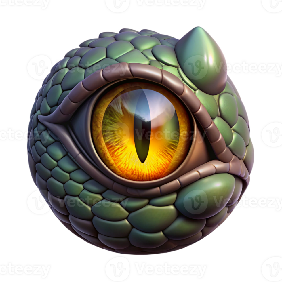 extraordinary creative A menacing dragon eye, reptilian and vertical pupil 4K png