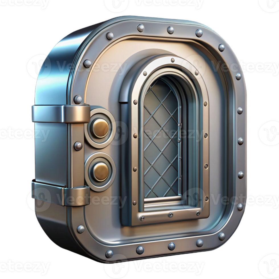 magnificent classic Spaceship door, metallic, airtight seal exclusive png