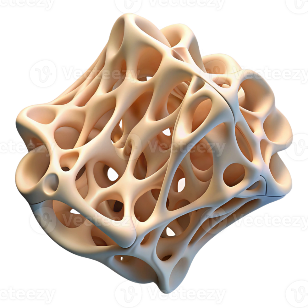 beautiful classic Artificial bone structure, bio-printed, intricate lattice high resolution png
