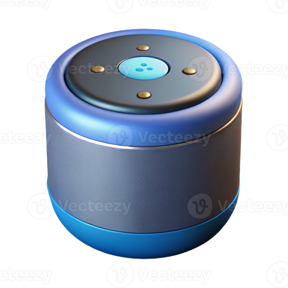 stunning rustic Smart speaker with voice assistant activated 4K png