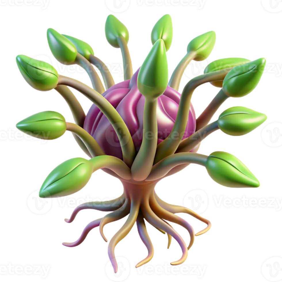 stunning rustic Alien plant with pulsating veins high resolution png