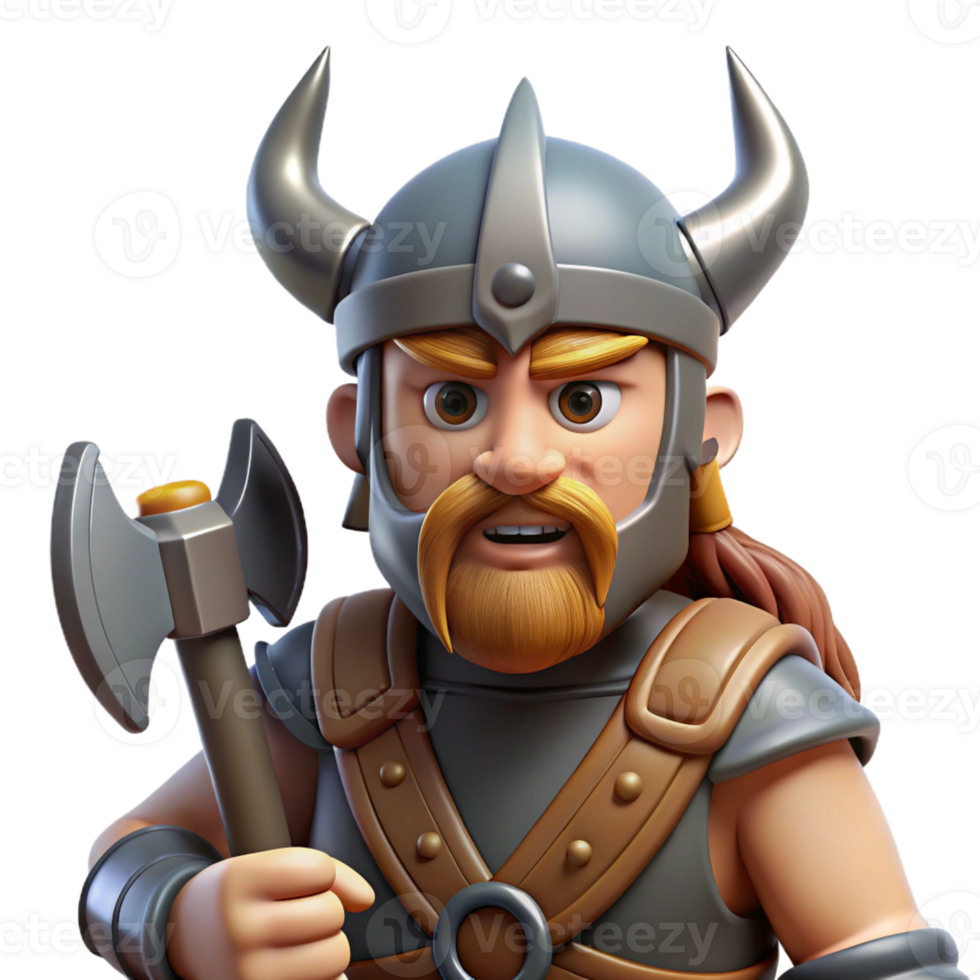 dramatic minimalist Viking warrior, horned helmet, axe, genuine png