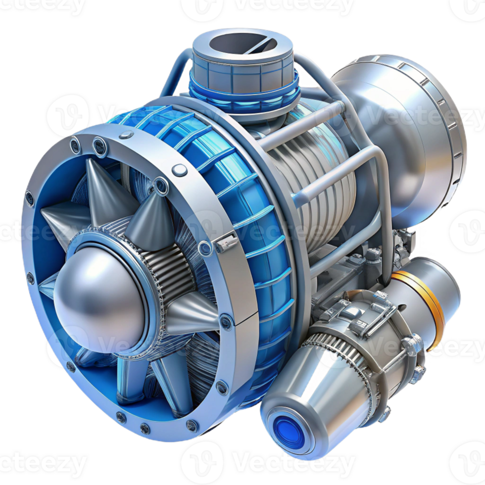 beautiful vintage Detailed model of a futuristic spacecraft engine premium png
