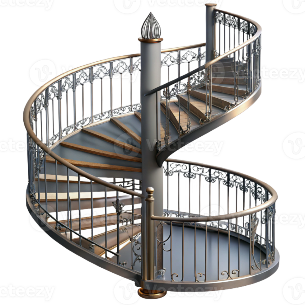 wonderful minimalist Spiral staircase, wrought iron, elegant, genuine png