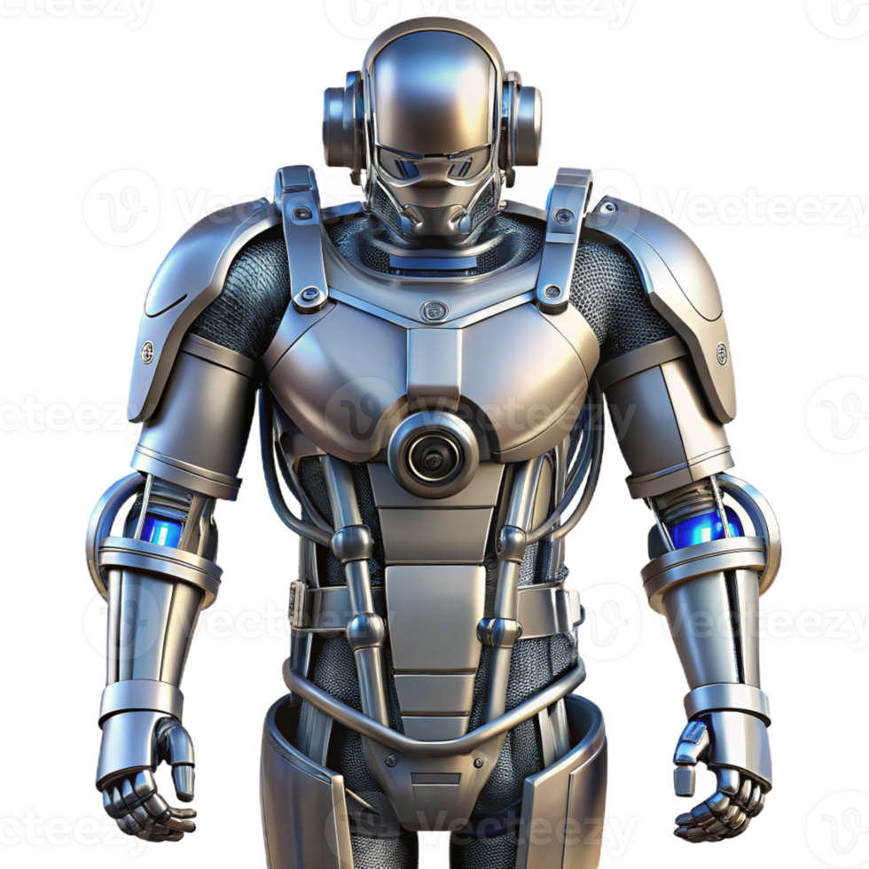 wonderful artistic Bionic Exoskeleton Suit, metallic frame, hydraulic pistons premium png