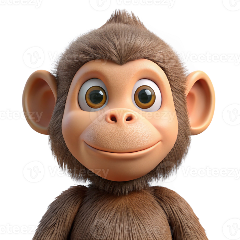 magnificent creative A grooming monkey, high quality png