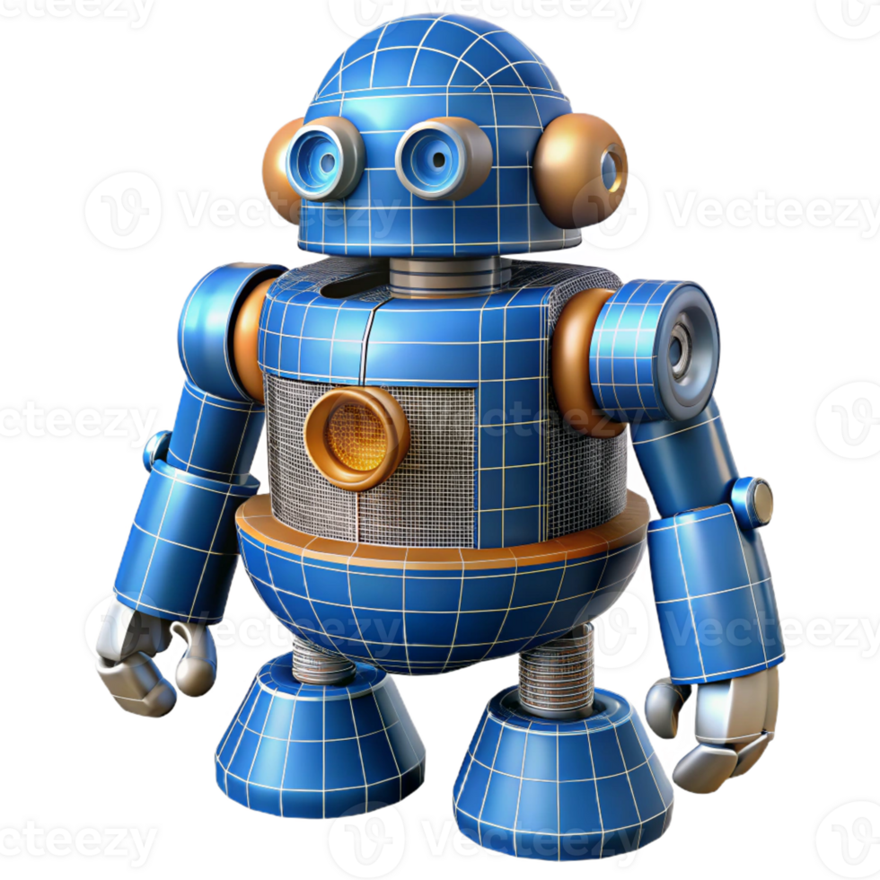 wonderful artistic Steampunk robot blueprint diagram, isolated object professional png