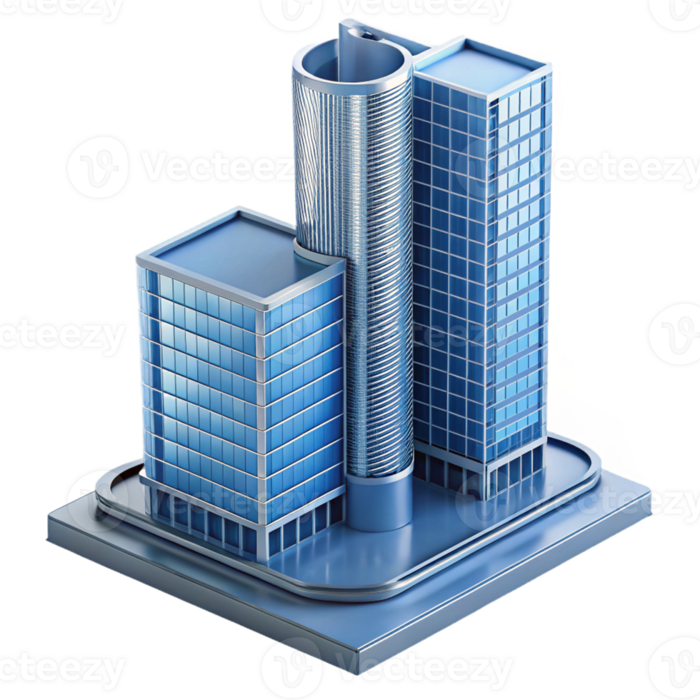 serene traditional Modern skyscraper architectural model, authentic png