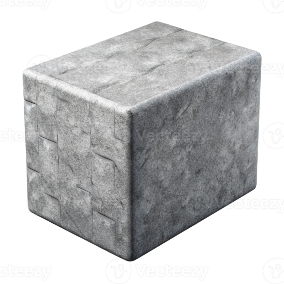 beautiful classic Concrete block, gray, textured, authentic png