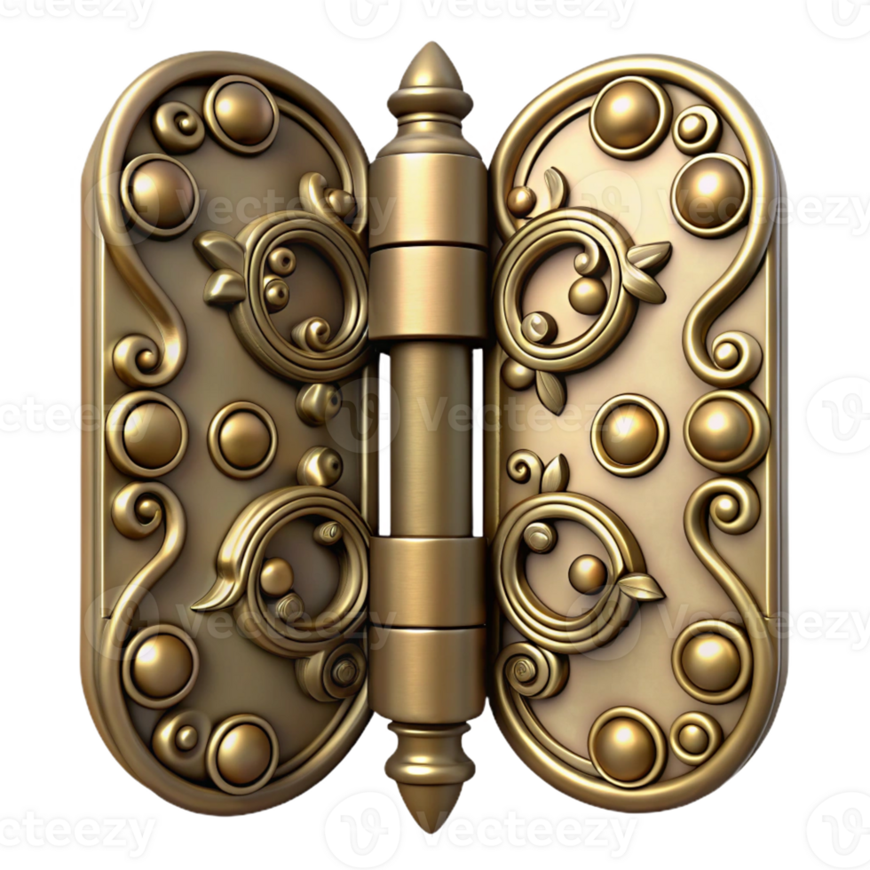 vibrant minimalist Brass hinge, ornate, antique, original png