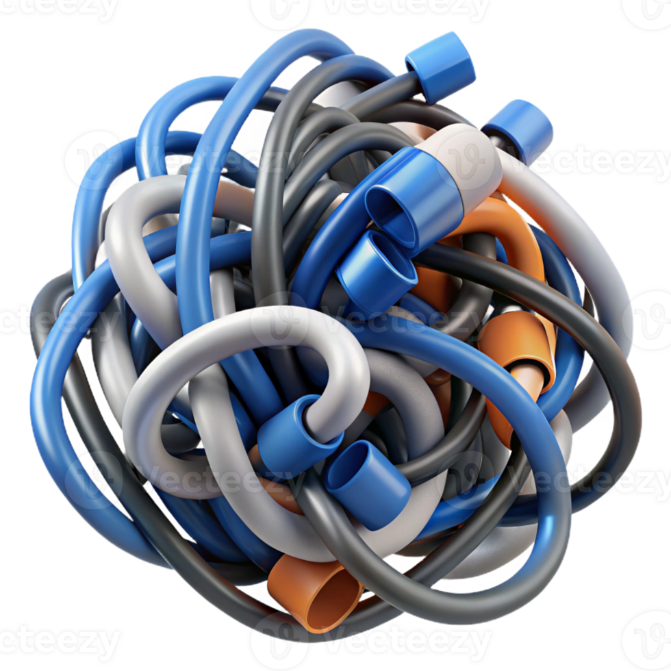 wonderful modern A tangled mess of computer cables authentic png