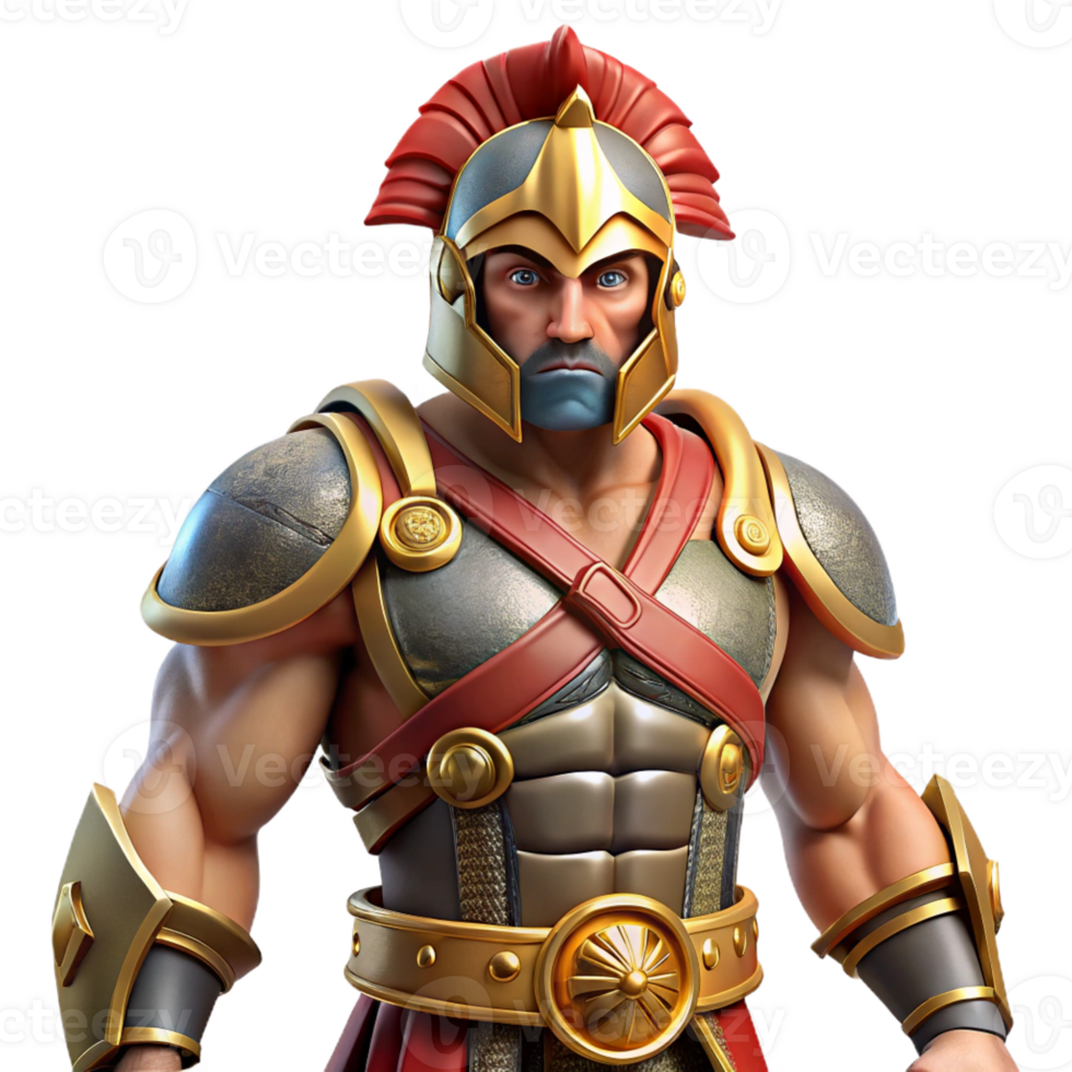magnificent artistic Ares, god of war, in full battle armor 4K png