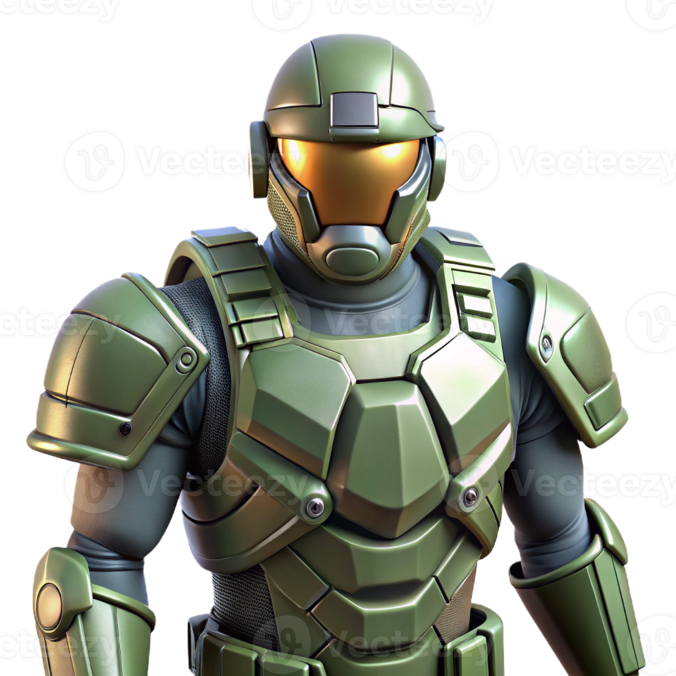 elegant minimalist Military exoskeleton suit with armored plating premium png