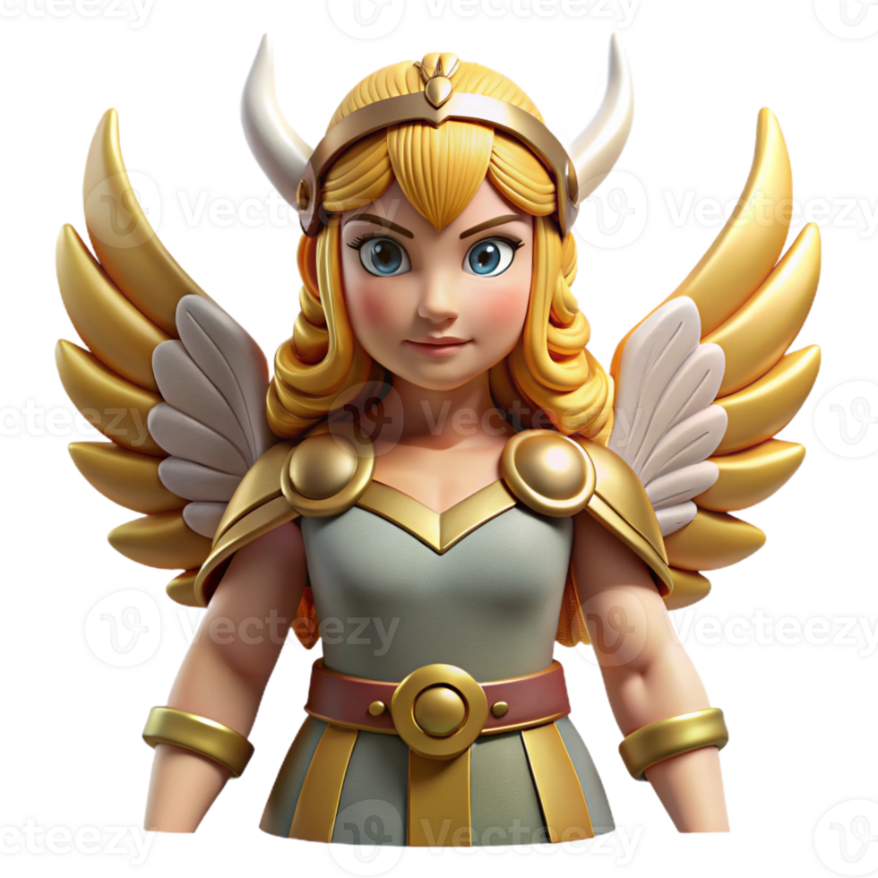 magnificent traditional Valkyrie, Norse warrior maiden, winged, authentic png