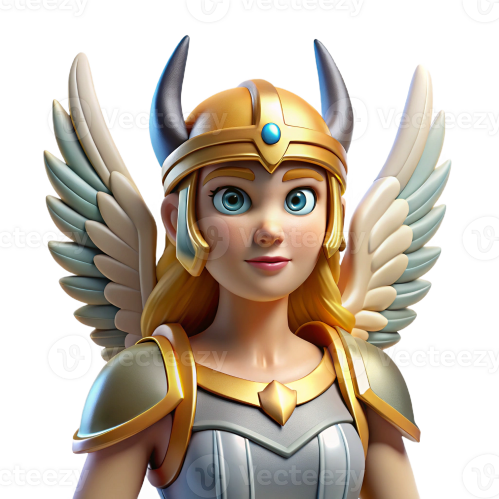 elegant minimalist Valkyrie, Norse warrior maiden, winged, exclusive png
