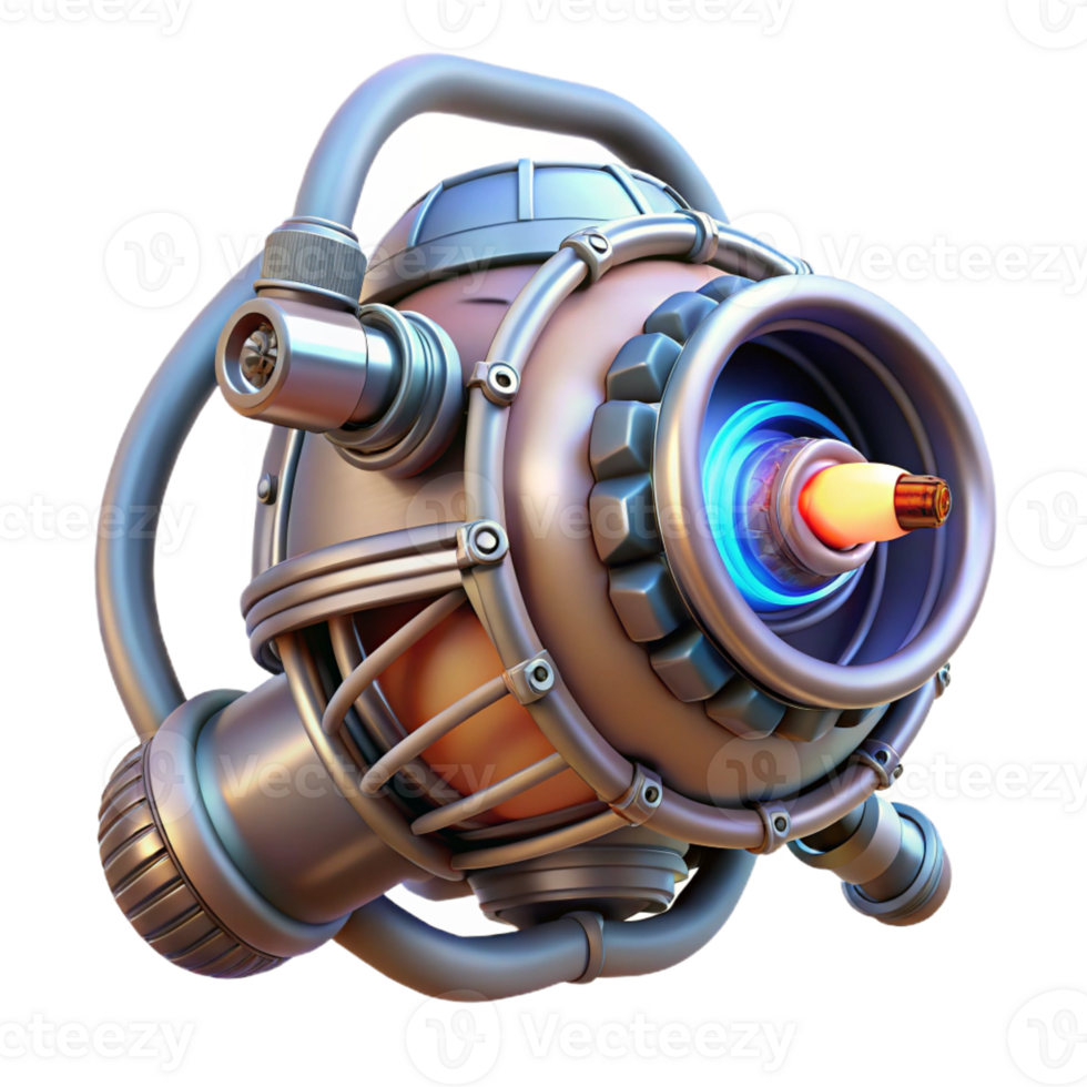 stunning modern Spaceship engine, plasma core, intricate wiring genuine png