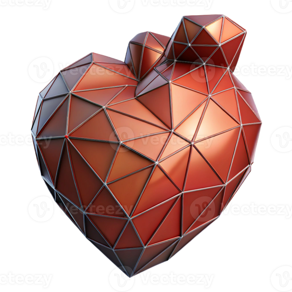 impressive classic A human heart, abstract and geometric authentic png
