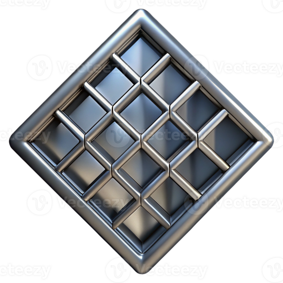 wonderful abstract Steel grating, industrial, diamond pattern, detailed png