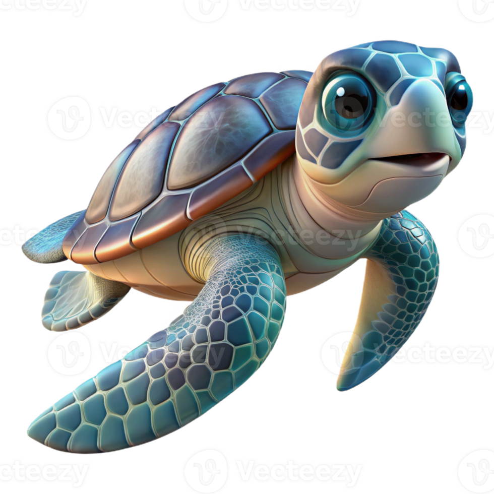 elegant abstract A swimming sea turtle, detailed png