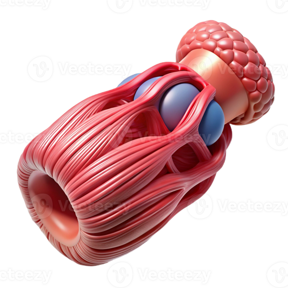 vibrant traditional Artificial muscle tissue, bioengineered, flexible detailed png