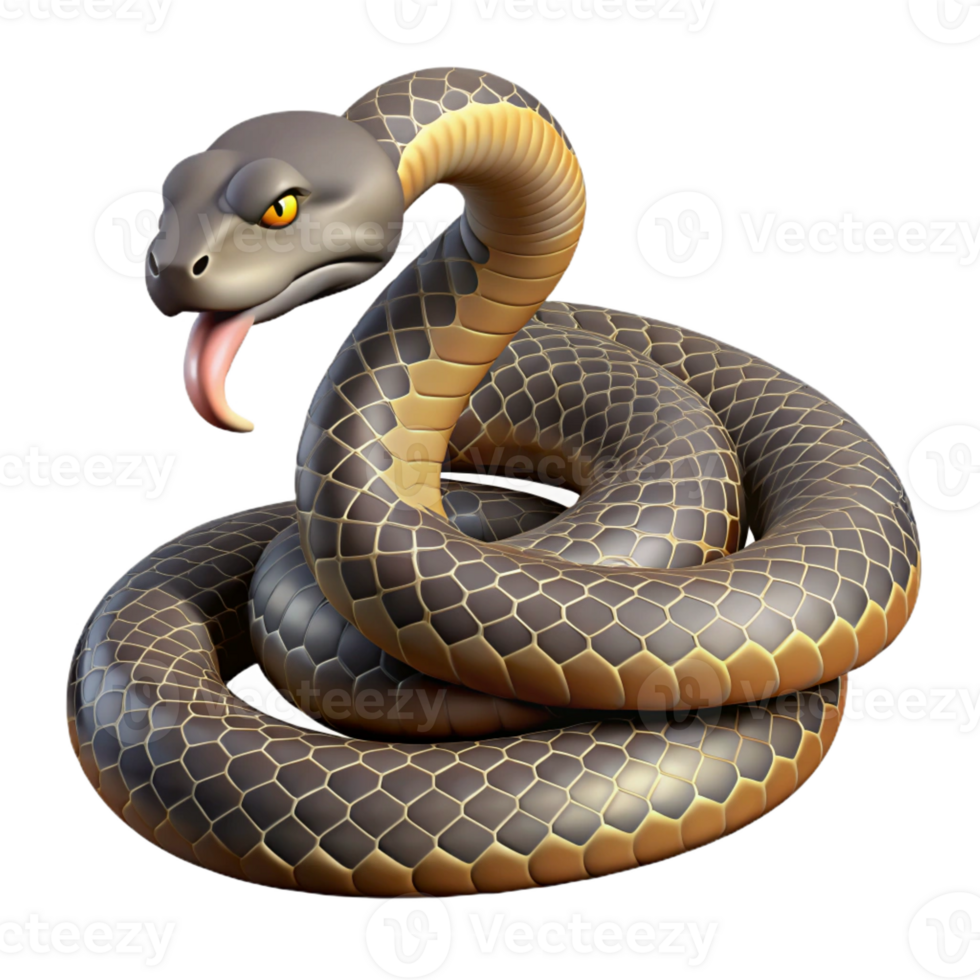 magnificent abstract A rattlesnake, coiled and rattling high quality png