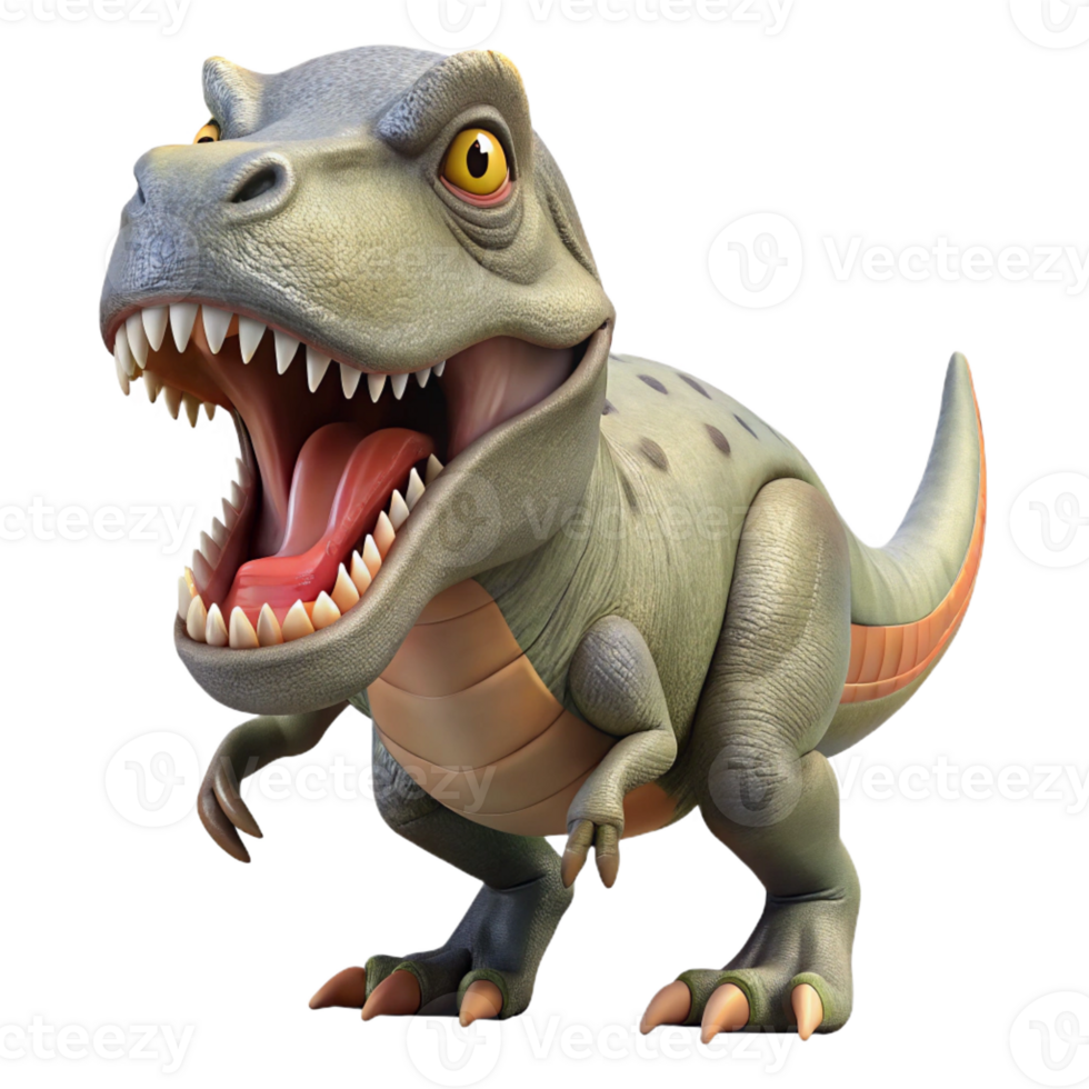 vibrant minimalist Prehistoric dinosaur, T-Rex, sharp teeth, genuine png