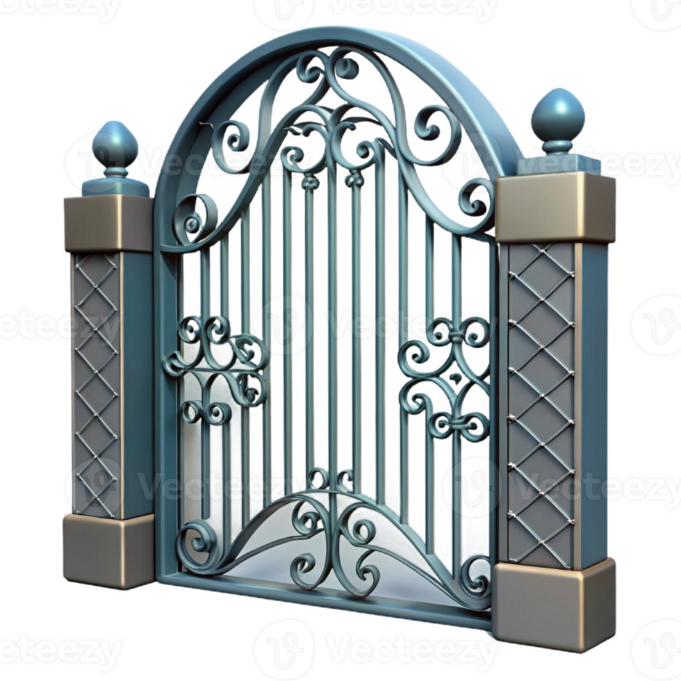 serene traditional Iron gate, decorative, wrought iron, exclusive png