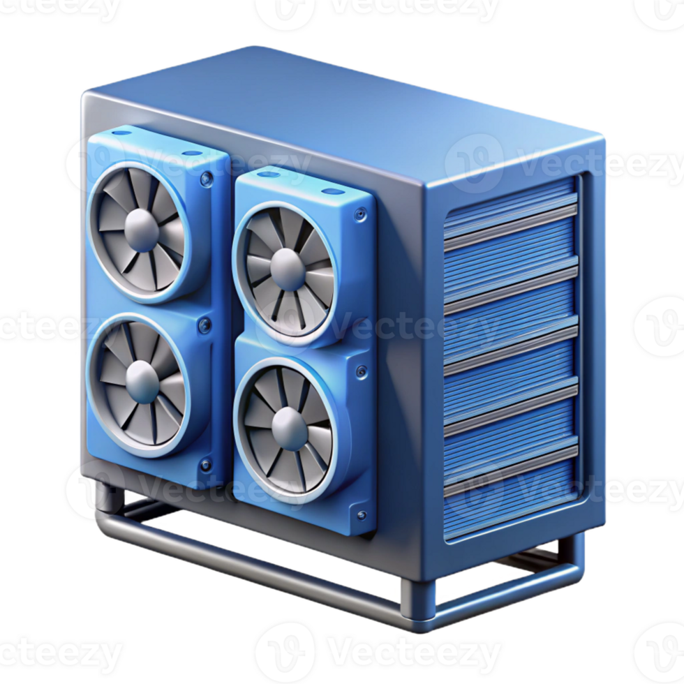 beautiful rustic Server rack with cooling fans high quality png