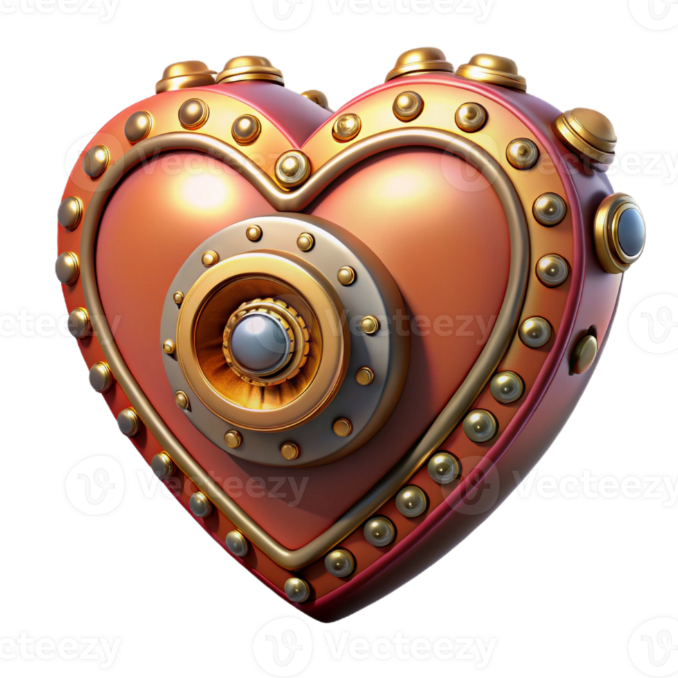 wonderful abstract Steampunk heart design element, isolated object authentic png