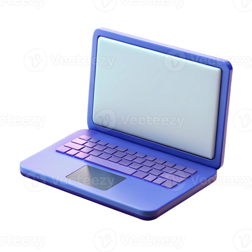 beautiful minimalist Laptop computer with blank screen 4K png