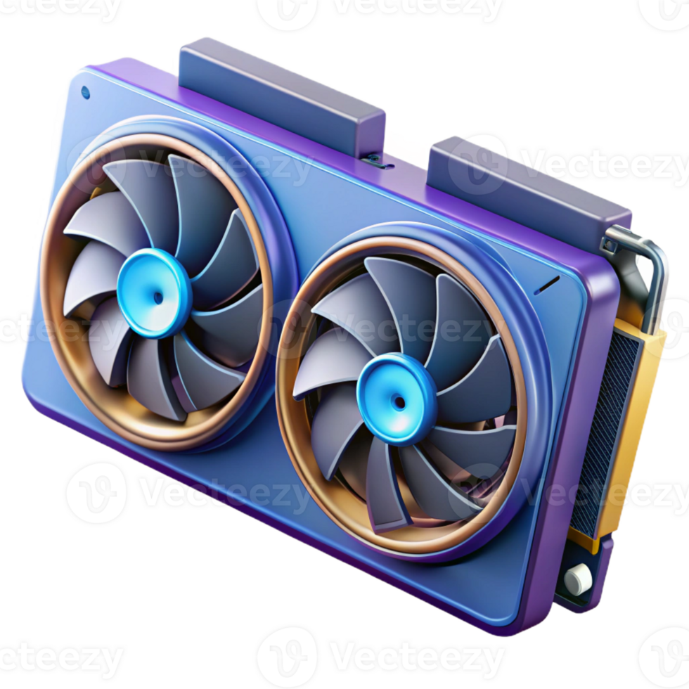 wonderful abstract A graphics card with multiple fans professional png