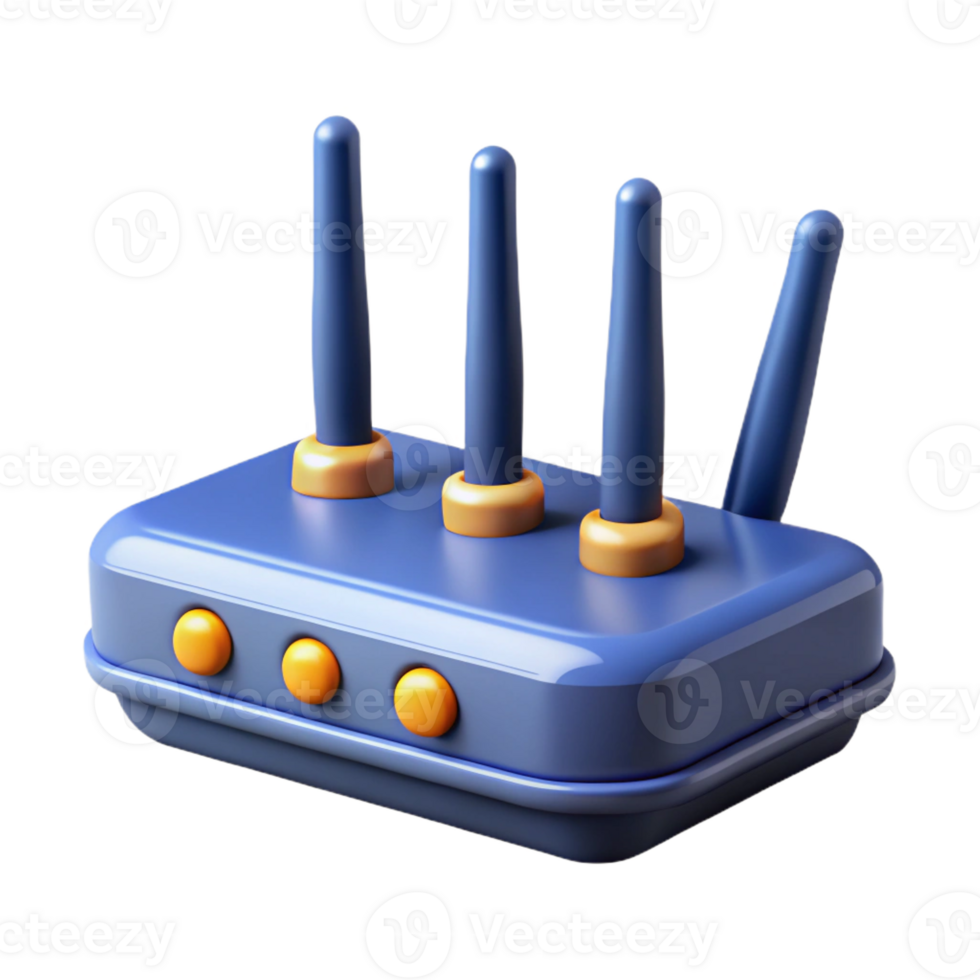 dramatic rustic Network router with multiple antennas authentic png