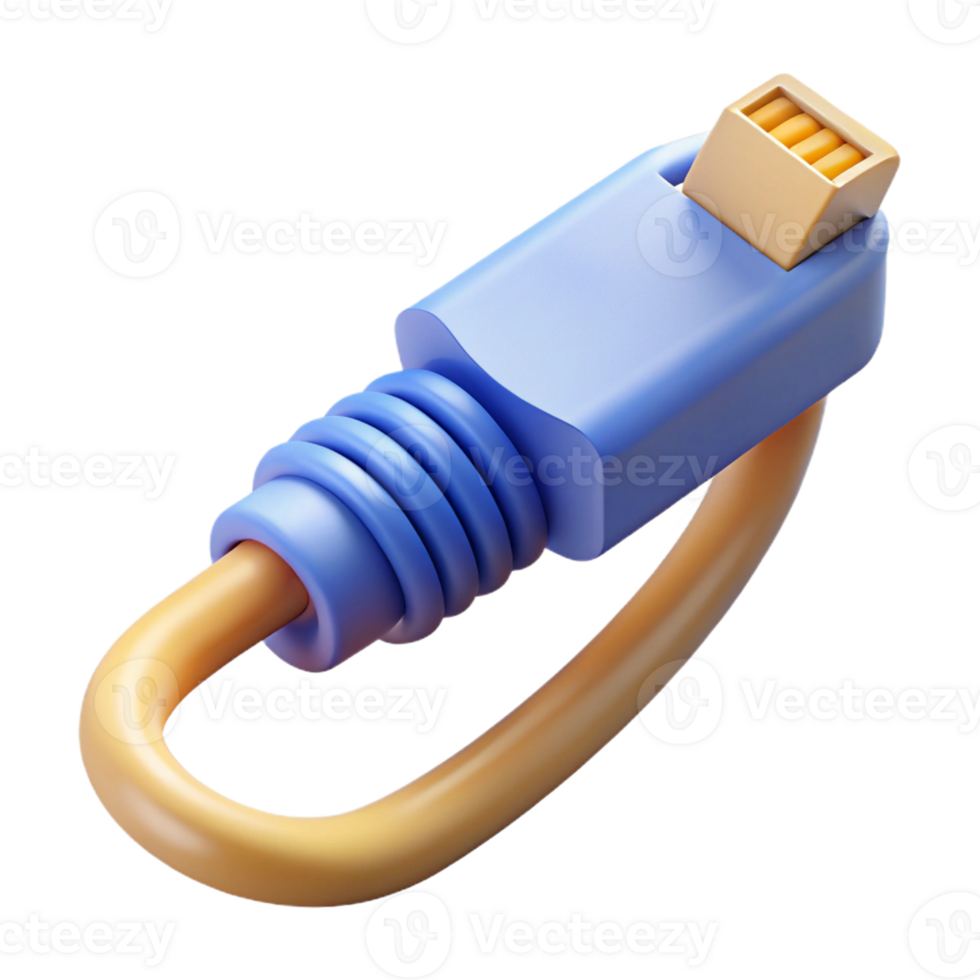 stunning rustic Ethernet cable with RJ45 connector high resolution png