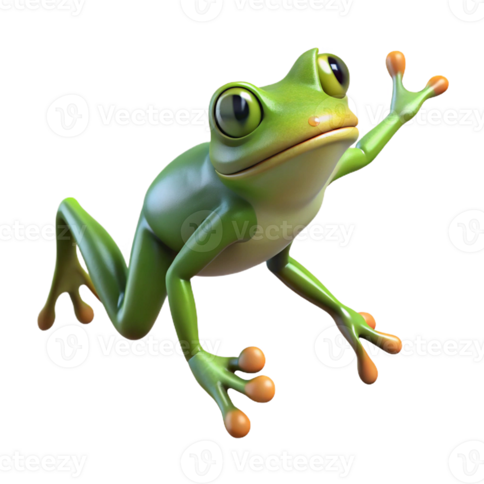 extraordinary classic A leaping frog 4K png