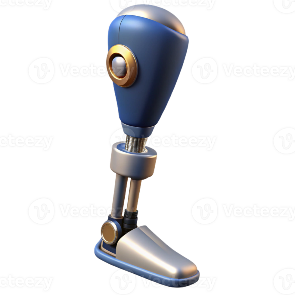 serene minimalist Advanced prosthetic leg with articulated joints high quality png