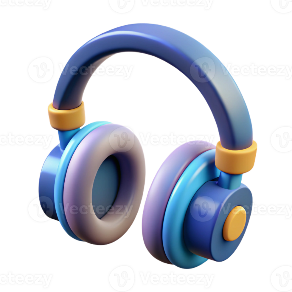 impressive abstract High-tech headphones with noise cancellation and brainwave sensors high resolution png