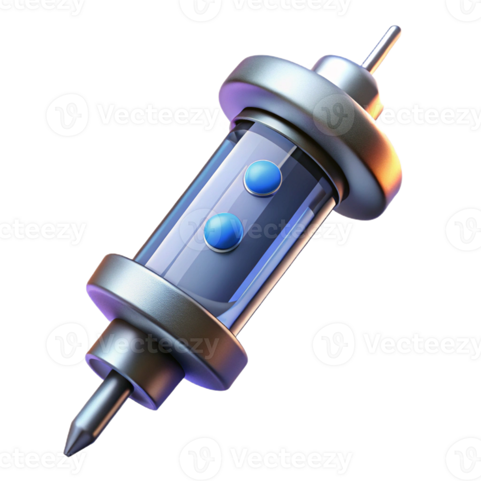 extraordinary contemporary Futuristic medical syringe with automatic dosage control high quality png