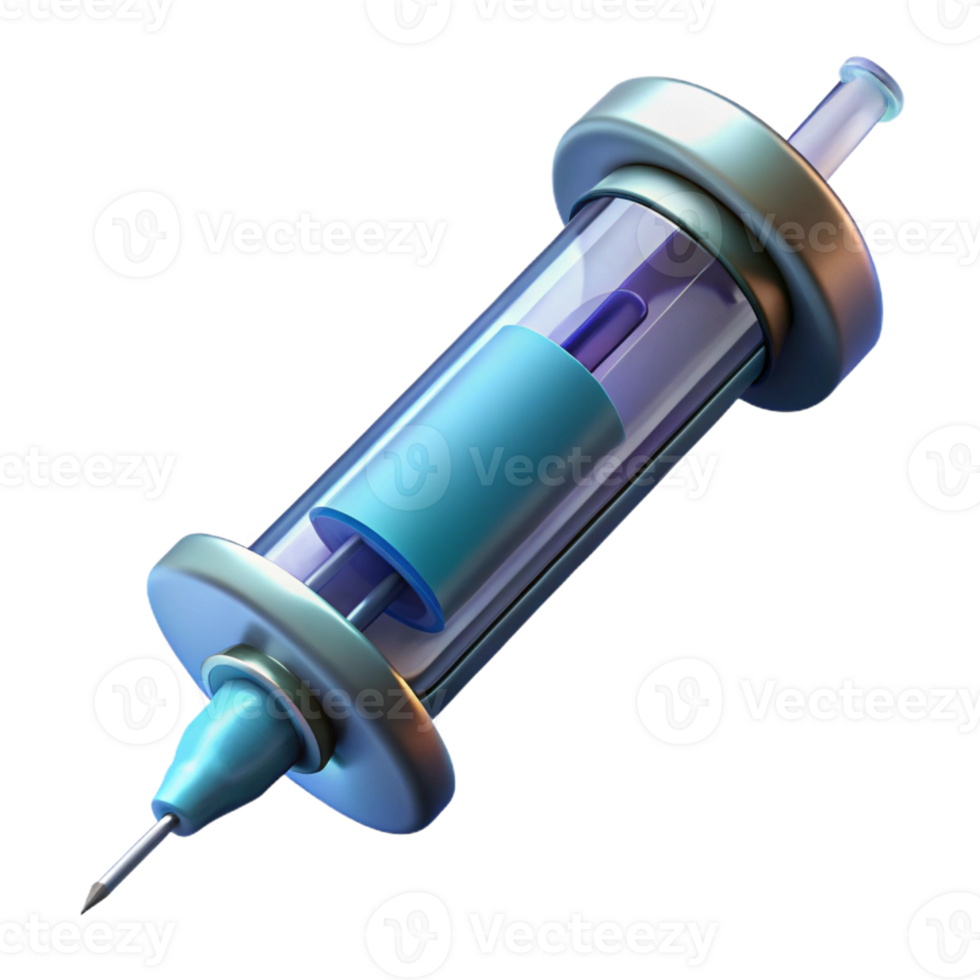 serene artistic Futuristic medical syringe with automatic dosage control detailed png