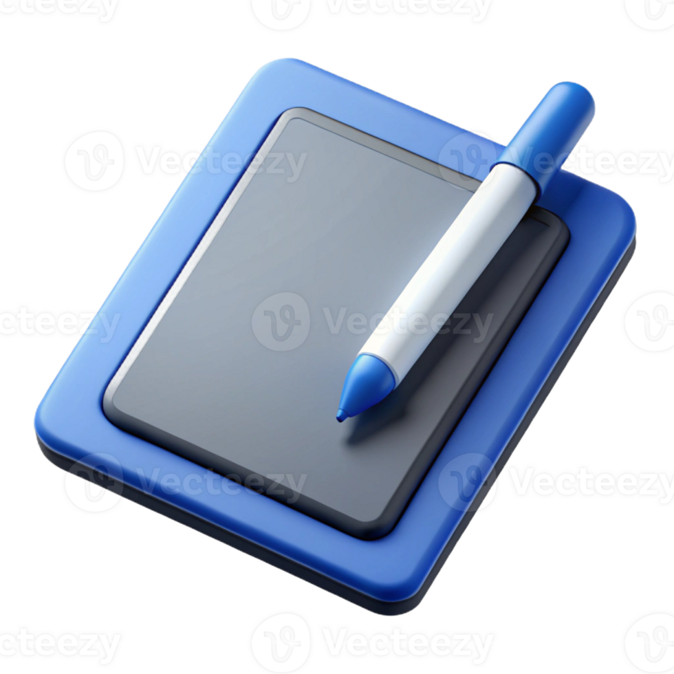 stunning minimalist Tablet computer with stylus pen authentic png