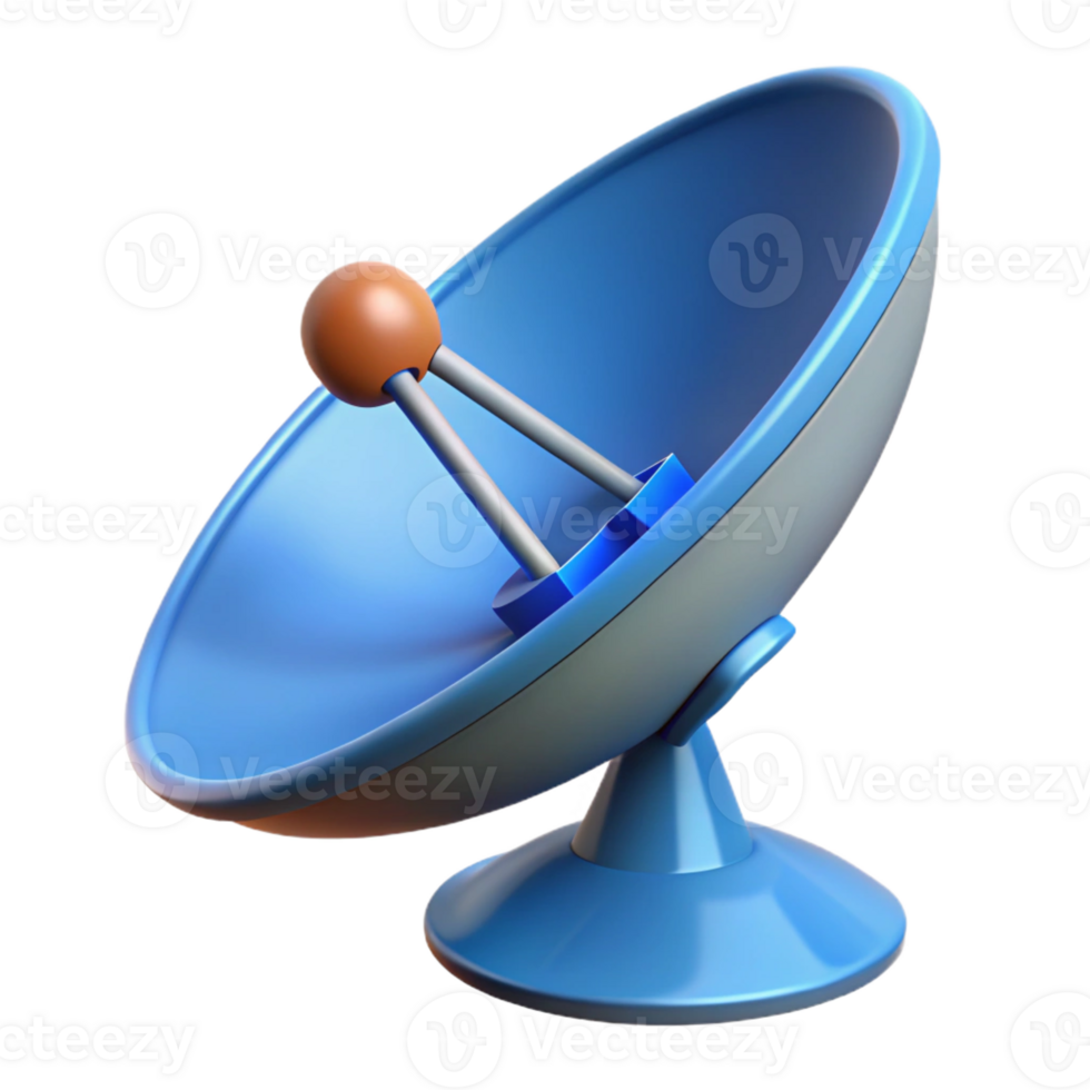 stunning classic Satellite dish pointing upwards 4K png
