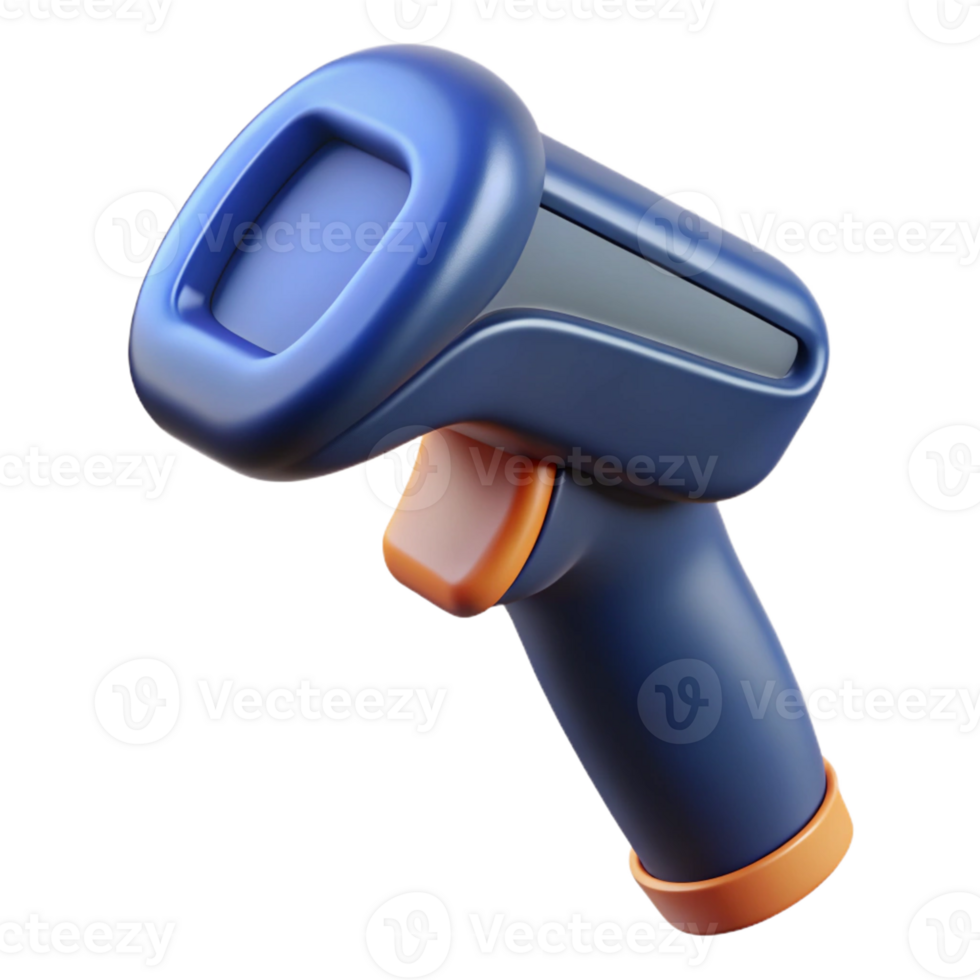 extraordinary traditional Bar code scanner with integrated handle detailed png