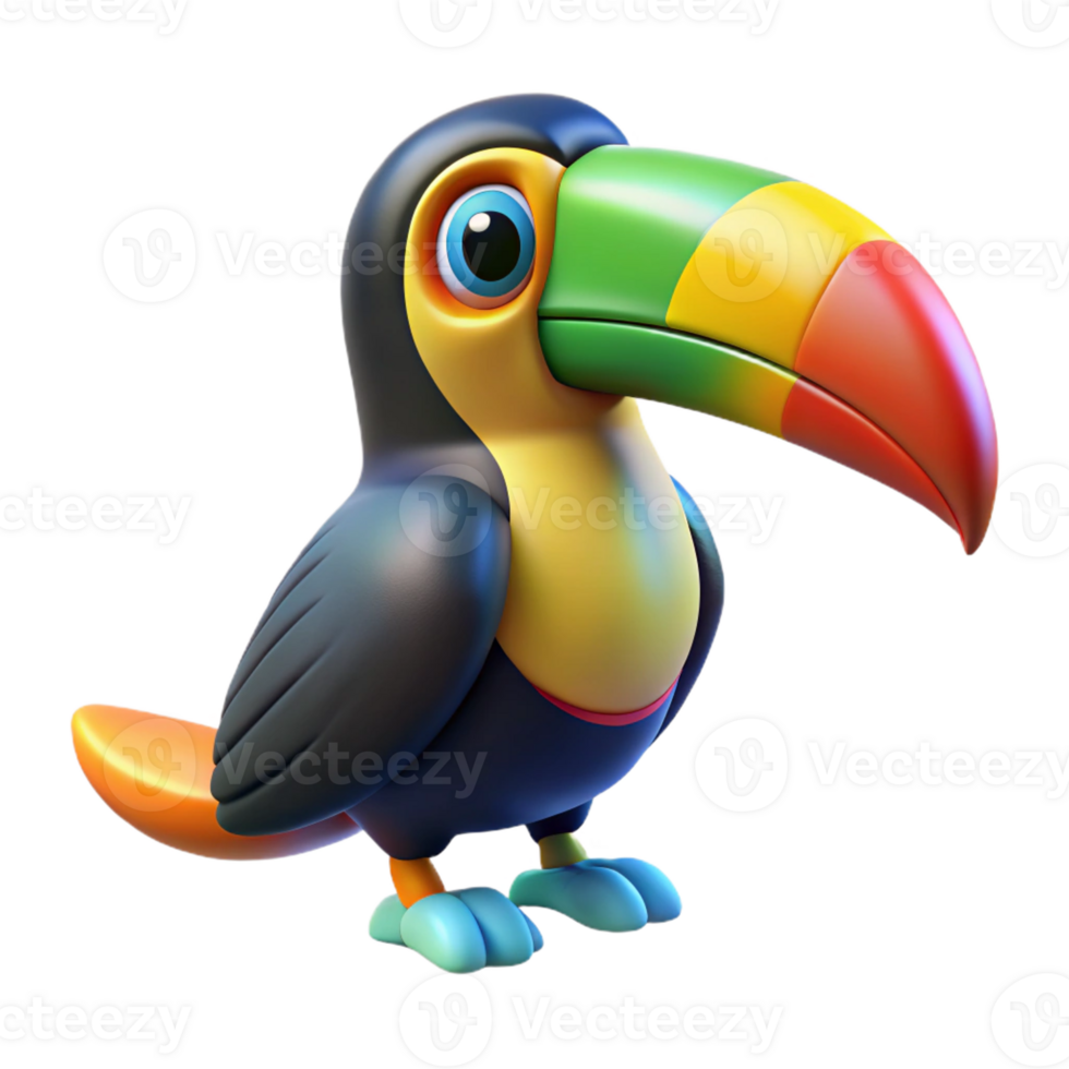 beautiful abstract A colorful toucan bird, authentic png