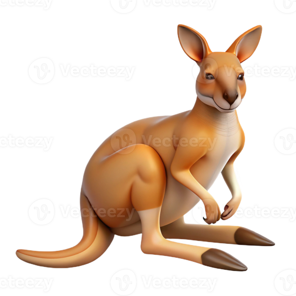 wonderful abstract A resting kangaroo, high resolution png