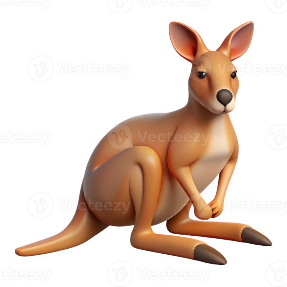 extraordinary contemporary A resting kangaroo, high quality png