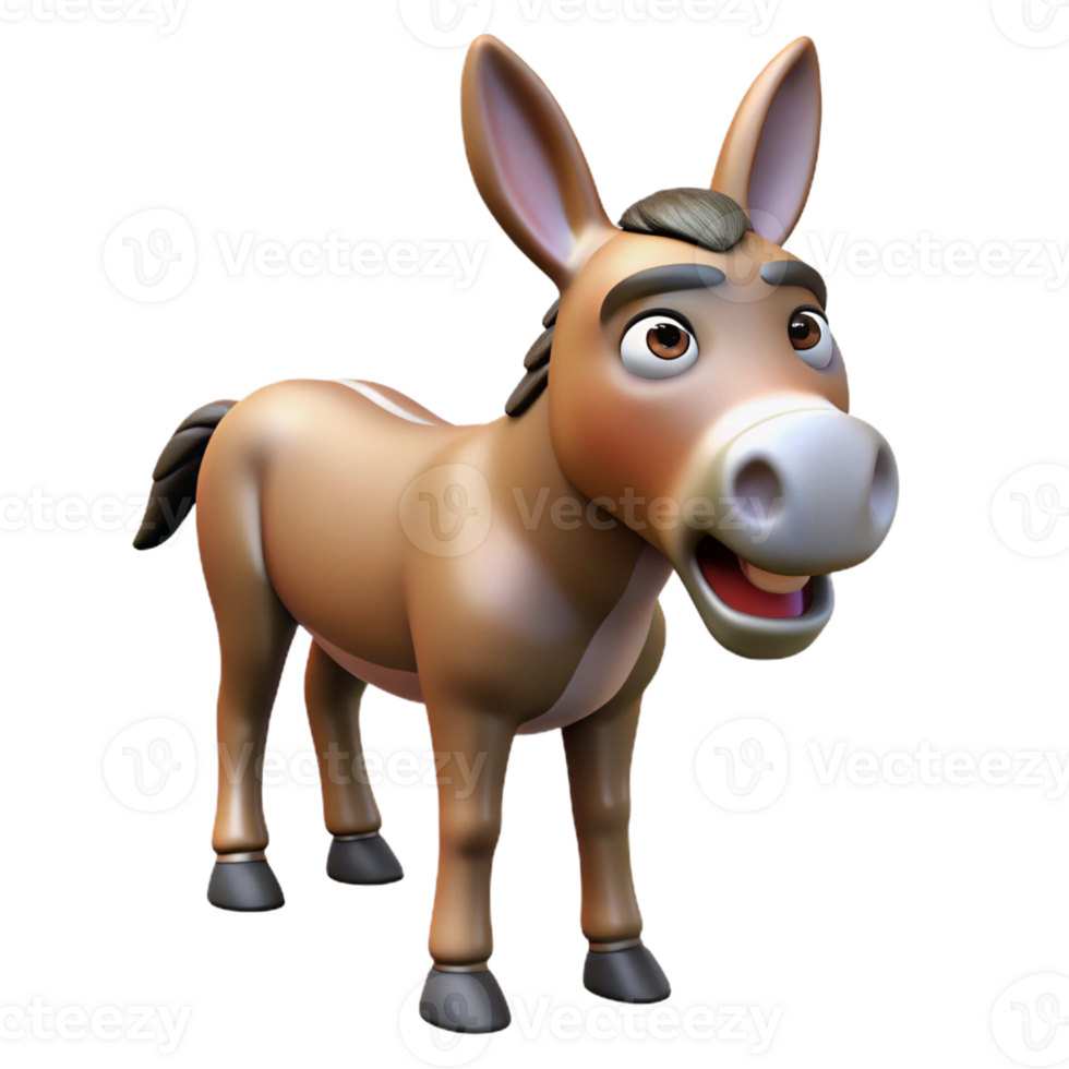 beautiful traditional A braying donkey, detailed png